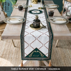 KHĂN TRẢI BÀN - TABLE RUNNER VERT CHEVAUX 2M6