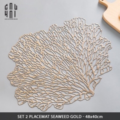 SET 2 PLACEMAT SEAWEED / GOLD