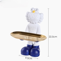 TƯỢNG KAWS CẰM KHAY BẢN DENIM - WHITE