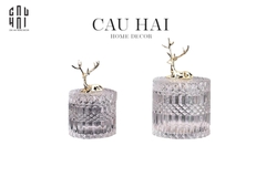 MAISON DE LUXE. - SET 2 CRYSTAL JAR  REINDEER SS25