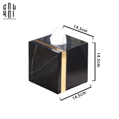 HỘP KHĂN GIẤY ARTHUR PRIME - ĐÁ MARBLE ĐEN – SQUARE