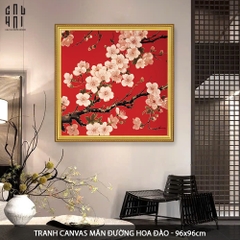 TRANH CANVAS MÃN ĐƯỜNG HOA ĐÀO 90X90CM