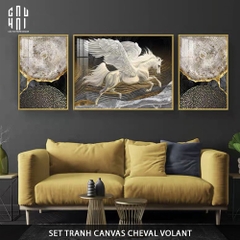 SET TRANH CANVAS CHEVAL VOLANT LUXURY GLASSY