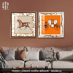 TRANH CANVAS HORSE WAGON 90X90CM