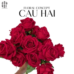 SET 5 CÀNH HOA HỒNG NHUNG - VELVET ROSE - RED