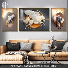 SET TRANH CANVAS ROYAL FLYING HORSE LUXURY GLASSY