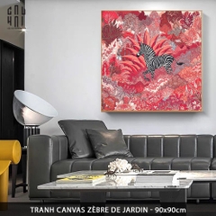 TRANH CANVAS ZÈBRE DE JARDIN 90X90 CM