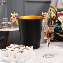 MAISON DE LUXE.- GOLDEN ELK ICE BUCKET BLACK 5L SS25