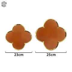 SET 2 ĐĨA SỨ BỌC DA LOUIS. V FLEUR DE MONOGRAM - GOLD VERSION