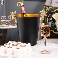 MAISON DE LUXE.- GOLDEN ELK ICE BUCKET BLACK 5L SS25
