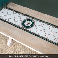 KHĂN TRẢI BÀN - TABLE RUNNER VERT CHEVAUX 2M6