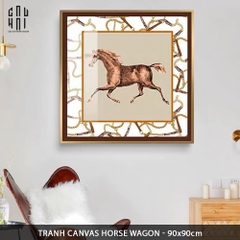 TRANH CANVAS HORSE WAGON 90X90CM