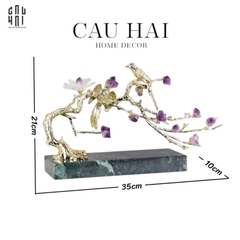 TƯỢNG CHIM HOÀNG YẾN GOLDEN CANARY IN AMETHYST BLOOM
