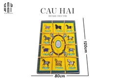 THẢM CỬA NHUNG BỈ 80x120 - DOOR MAT JAUNE BLANC RENAISSANCE