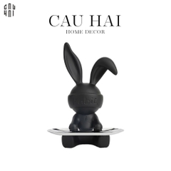 TƯỢNG TRANG TRÍ COMPOSITE MODERN BLACK DISK BUNNY SS25