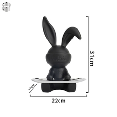 TƯỢNG TRANG TRÍ COMPOSITE MODERN BLACK DISK BUNNY SS25