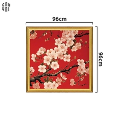 TRANH CANVAS MÃN ĐƯỜNG HOA ĐÀO 90X90CM