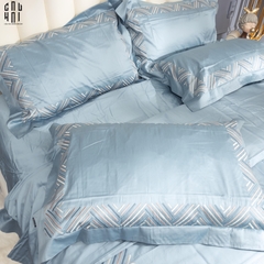 EATON BLUE PREMIUM SILK BEDDING SET