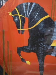 TRANH CANVAS DARK STEED 70X140 CM