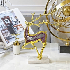 HOME COUTURE - TƯỢNG  GOLDEN AMETHYST MARBLE ELK SS25
