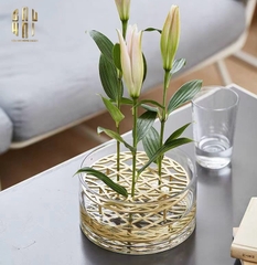 MAISON DE LUXE - KHAY THUỶ TINH CẮM HOA  - LES FLEURS — GRILLE DORÉE ÉDITION