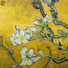 TRANH CANVAS SAKURA  YELLOW - KHUNG CỔ ĐIỂN