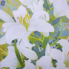 TRANH CANVAS HOA LY TRẮNG 70X130 CM - KHUNG CỔ ĐIỂN - WHITE LILY 70X130 CM