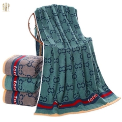 SET KHĂN TẮM 75x140 & 34x74 5 SAO -  ZERO MONARCH - VERT & BLEU MARINE