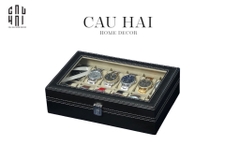 HỘP ĐỰNG ĐỒNG HỒ DA  12 L'HEURE  - 12 SLOTS