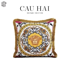 VỎ GỐI NHUNG MEDUSA HEAD PRINTED - WHITE 45.