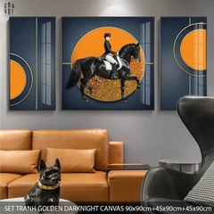 TRANH CANVAS GOLDEN DARKNIGHT 90X90CM