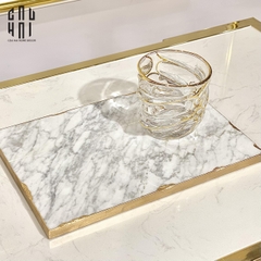 KHAY ĐÁ MARBLE - GOLD DUST 24K PRIME - RECTANGLE