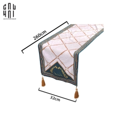 KHĂN TRẢI BÀN - TABLE RUNNER VERT CHEVAUX 2M6