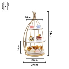 ĐĨA BÁNH 3 TẦNG GOLDEN CAGE