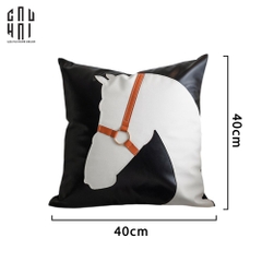 VỎ GỐI SOFA DA PU WHITE HORSE 40X40 CM