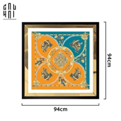 TRANH CANVAS ORANGE ROYALTY 94X94CM - VIỀN GỖ CÓ KÍNH