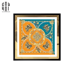 TRANH CANVAS ORANGE ROYALTY 94X94CM - VIỀN GỖ CÓ KÍNH