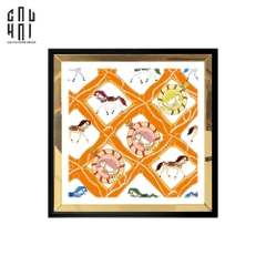 TRANH CANVAS MULTI HORSES 94X94CM - VIỀN GỖ CÓ KÍNH