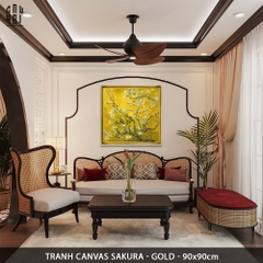 TRANH CANVAS SAKURA  YELLOW - KHUNG CỔ ĐIỂN