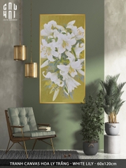 TRANH CANVAS HOA LY TRẮNG - WHITE LILY 60X120CM