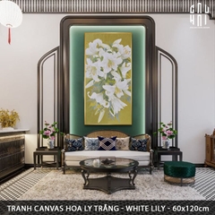 TRANH CANVAS HOA LY TRẮNG - WHITE LILY 60X120CM