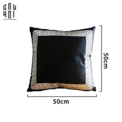 VỎ GỐI SOFA NHUNG CROCHET - NOIR 50X50CM