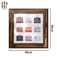 TRANH CANVAS CAO CẤP H BIRKIN LIMITED LUXURY 90X90CM - PHIÊN BẢN VIỀN ỐP GƯƠNG