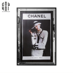 TRANH CANVAS CAO CẤP C-HAT GIRL 80X120CM - PHIÊN BẢN VIỀN ỐP GƯƠNG