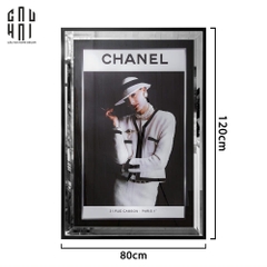 TRANH CANVAS CAO CẤP C-HAT GIRL 80X120CM - PHIÊN BẢN VIỀN ỐP GƯƠNG
