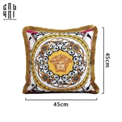 VỎ GỐI NHUNG MEDUSA HEAD PRINTED - WHITE 45.