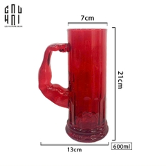 LY BIA THUỶ TINH HERCULES 600ML - RED SS25