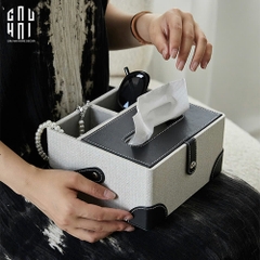HỘP KHĂN GIẤY DA HANDY BLACK EVELYN
