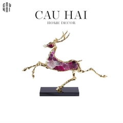 HOME COUTURE - BRASSON JEWELRY ORNAMENT - AMETHYST BOLTING ELK SS25