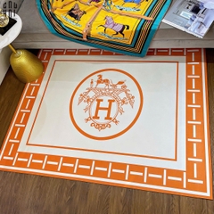 THẢM CỬA - DOOR MAT - THẢM DA 120x160 ORANGE & WHITE HELIOS LEATHER LUXURY RUG